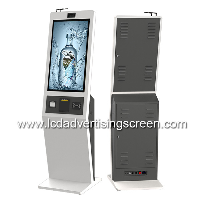 Floor Standing 27" Multi Touch FHD LCD Payment Kiosk Machine With Camera